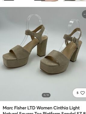 Marc Fisher Taupe Suede Platform Sandal